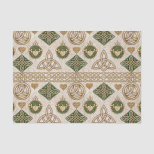 Papel De Seda Patrón de herencia de Triquetra celta irlandesa y