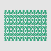 Patrón de Hexágono Blanco Verde Trébol