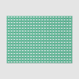 Papel De Seda Patrón de Hexágono Blanco Verde Trébol