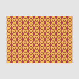 Papel De Seda Patrón de Hexágono de Oro Granate Corazones
