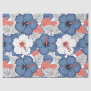 Papel De Seda Patrón de Hibisco Tropical Costero (1)