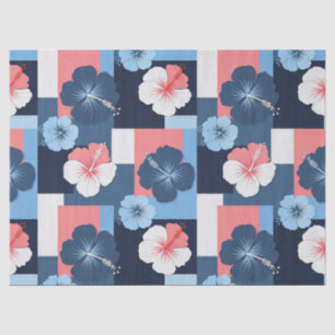 Papel De Seda Patrón de Hibisco Tropical Costero (11)