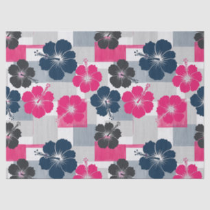 Papel De Seda Patrón de Hibisco Tropical Costero (13)