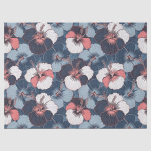 Papel De Seda Patrón de Hibisco Tropical Costero (14)
