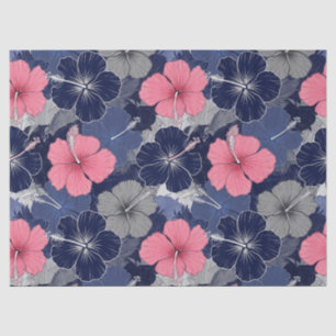 Papel De Seda Patrón de Hibisco Tropical Costero (2)