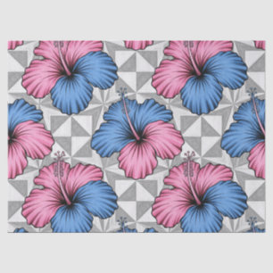 Papel De Seda Patrón de Hibisco Tropical Costero (5)