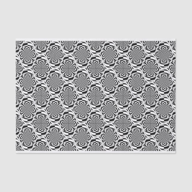 Papel De Seda Patrón de hipnosis blanco negro + tus ideas (Anverso)