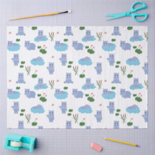 Papel De Seda Patrón de hipopótamo adorable