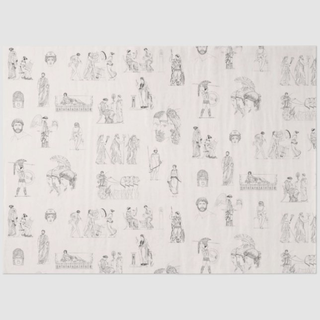 Papel De Seda Patrón de historia griega clásica de la Antigua Gr (Anverso)