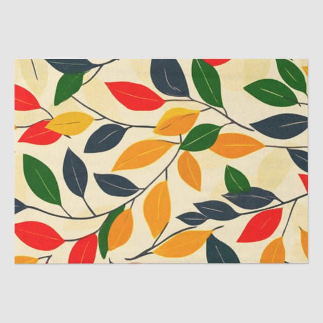 Papel De Seda Patrón de hoja (Anverso)
