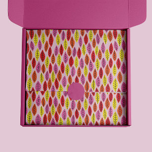 Papel De Seda Patrón de hoja brillante rosa colorido