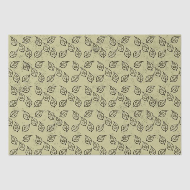 Papel De Seda Patrón de hoja de carpintero anticuado (Anverso)