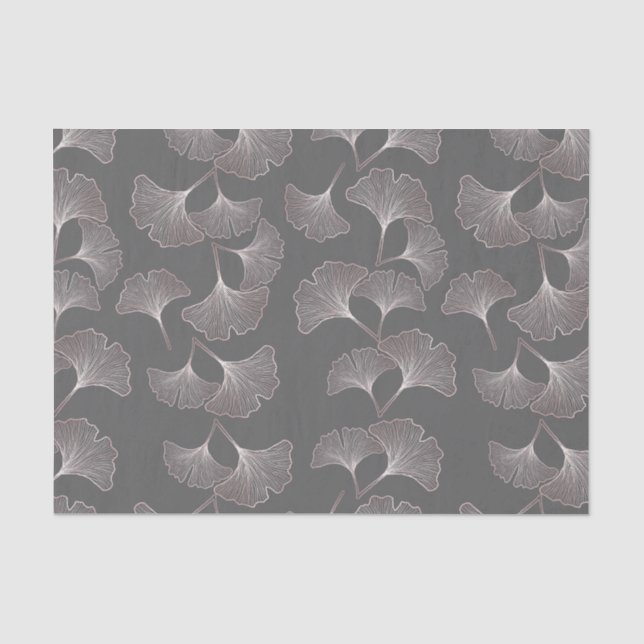 Papel De Seda Patrón de hoja de Ginkgo japonés (Anverso)