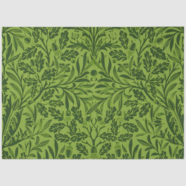 Papel De Seda Patrón de hoja de roble verde sin fisuras de Willi (Anverso)