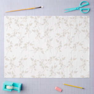 Papel De Seda Patrón de hoja decorativa beige botánico