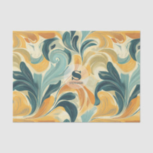 Papel De Seda Patrón de hoja inspirado en paisley vintage