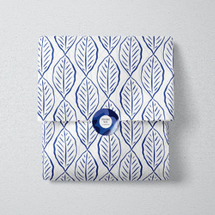 Papel De Seda Patrón de Hoja Minimalista IndigoVine - Índigo y B