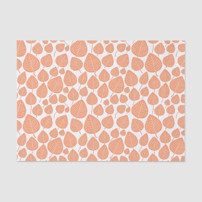 Papel De Seda Patrón de hoja - Peach (Anverso)