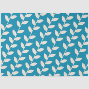 Papel De Seda Patrón de hoja retro de personalizado azul 70