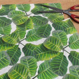 Papel De Seda Patrón de hoja vegetal tropical Verano verde y bla