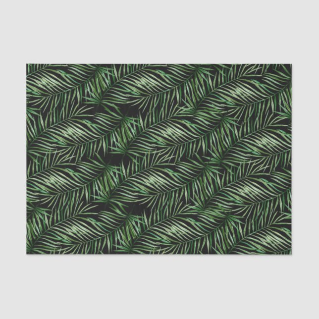 Papel De Seda Patrón de hoja verde 1 (Anverso)