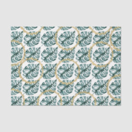 Papel De Seda Patrón de hoja verde 11