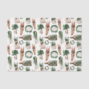 Papel De Seda Patrón de hoja verde 14 hierbas