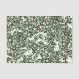 Papel De Seda Patrón de hoja verde 17