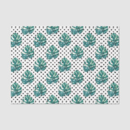 Papel De Seda Patrón de hoja verde 18