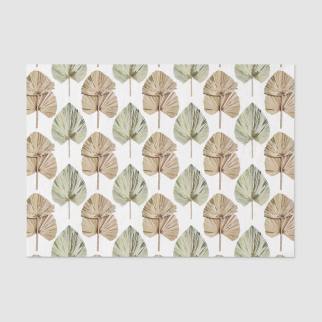 Papel De Seda Patrón de hoja verde 2 (Anverso)