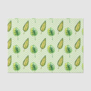 Papel De Seda Patrón de Hoja Verde 22