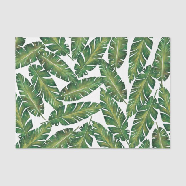 Papel De Seda Patrón de hoja verde 4 (Anverso)