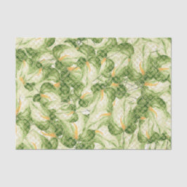 Papel De Seda Patrón de hoja verde 6