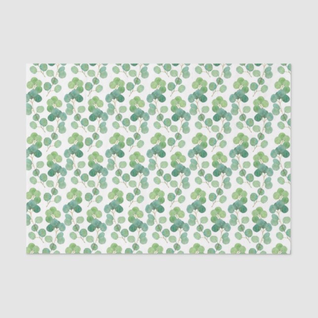 Papel De Seda Patrón de hoja verde 7 (Anverso)