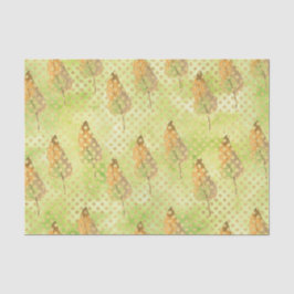 Papel De Seda Patrón de hoja verde 9