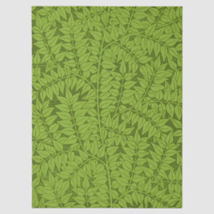 Papel De Seda Patrón de hoja verde de rama vintage de William Mo