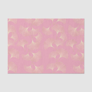 Papel De Seda Patrón de Hojas Botánicas de Oro de Lujo Rosa Rubi