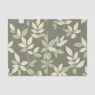 Papel De Seda Patrón de hojas botánicas de salvia oliva