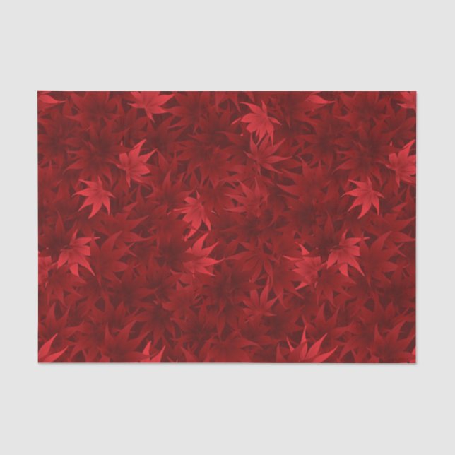 Papel De Seda Patrón de hojas de arce rojas (Anverso)