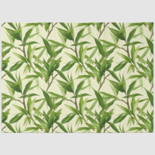 Papel De Seda Patrón de Hojas de Bambú Verde Decoupage