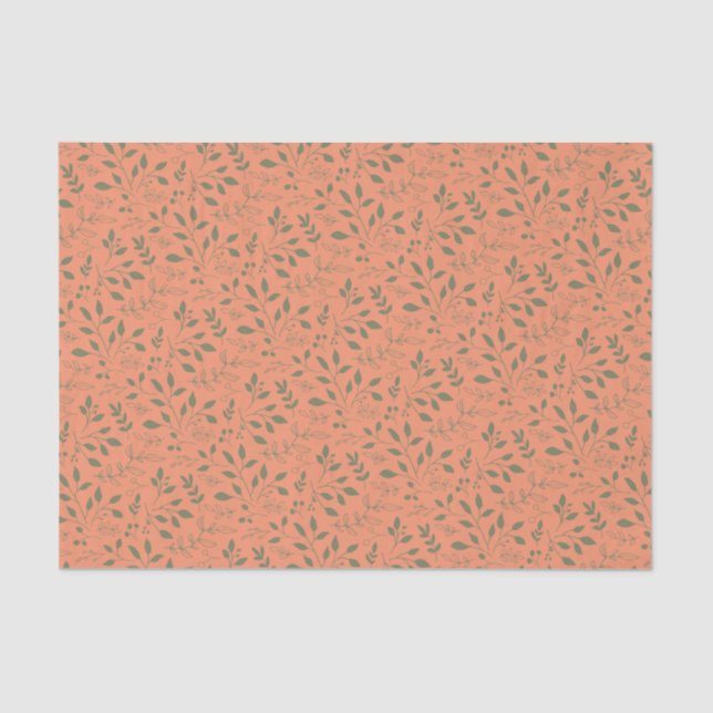 Papel De Seda Patrón de hojas de bosque (Anverso)