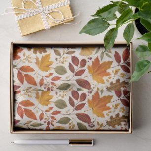 Papel De Seda Patrón de Hojas de Otoño