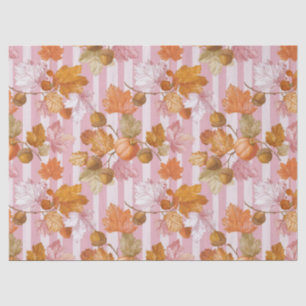 Papel De Seda Patrón de hojas de otoño y maíz rosadas - Caída