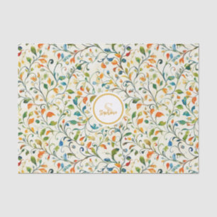 Papel De Seda Patrón de hojas de paisley coloridas de inspiració