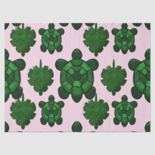 Papel De Seda Patrón de hojas de tortuga linda y monstera