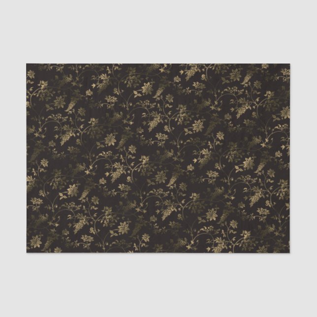 Papel De Seda Patrón de hojas doradas de Glam (Anverso)