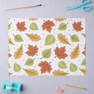 Papel De Seda Patrón de hojas otoñales