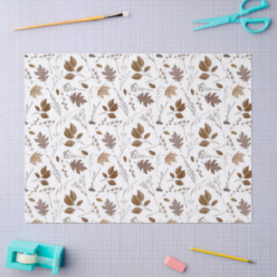 Papel De Seda Patrón de hojas otoñales