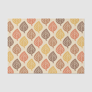 Papel De Seda Patrón de hojas otoñales en colores otoñales