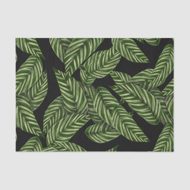 Papel De Seda Patrón de hojas tropicales (Anverso)